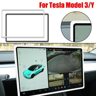 Autozubehör Mittelkonsolenrahmen Kantenabdeckung Für Tesla Model 3 Y Navigationsbildschirm Schutzfolie Silikon