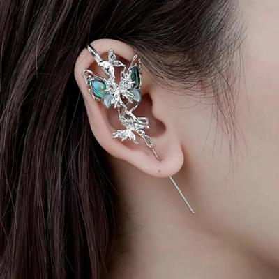 1 ST Gotisk Punk Ros Kors Tagg Retro Mörk Fjäril Örhänge Unisex Piercing Öra Örhängen Örhänge Halloween Smycken