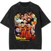 2026 Summer Dragon Ball Nostalgic T-Shirt 100% Cotton Heavyweight Washed Retro Oversized Men's Full Character Print Unisex
