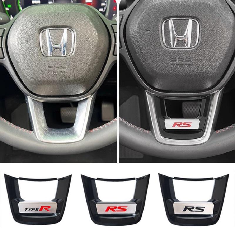 ABS Car Steering Wheel Emblem Sticker Accessories For Honda Civic Fit Jazz Accord Pilot CRV Odyssey Passport ZRV/USA-HRV INSPIRE