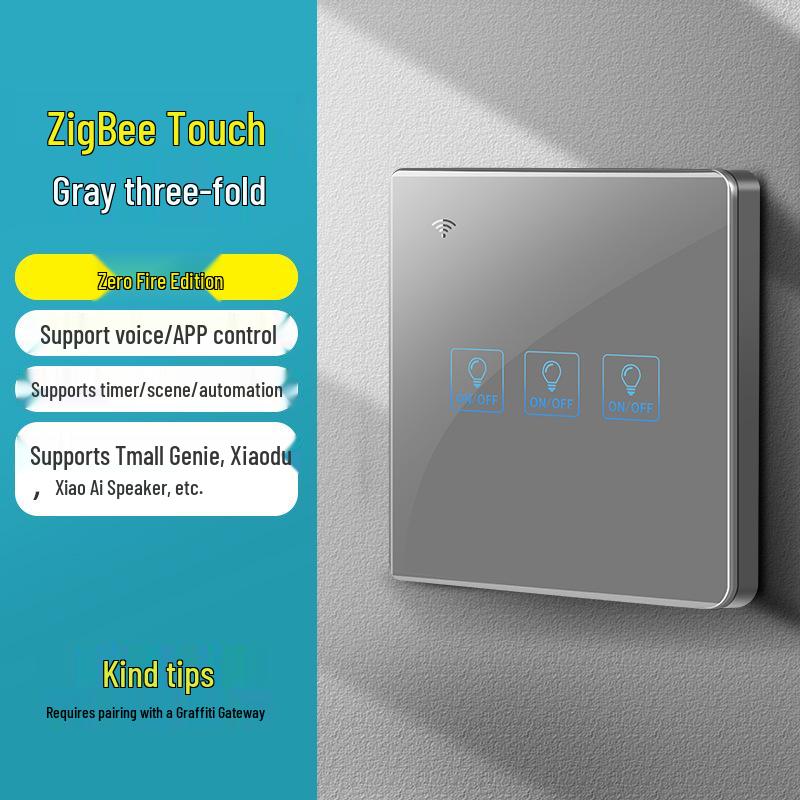 Zhengshang C4 ZigBee Graffiti Smart Switch, EU Standard, Voice-Activated, Compatible with Alexa & Google.