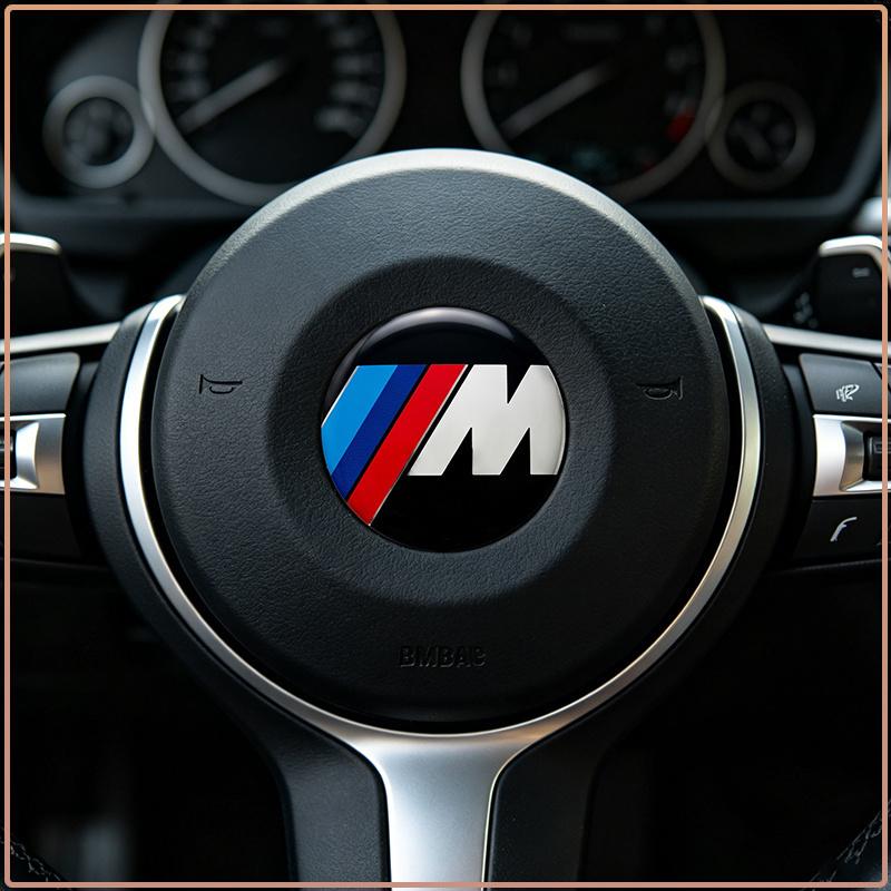 1 Pezzo Emblema Mozzo Volante Auto Rotondo Blu Bianco Logo Adesivo Distintivo Sostituzione Per BMW Tutte le Serie Accessori Interni