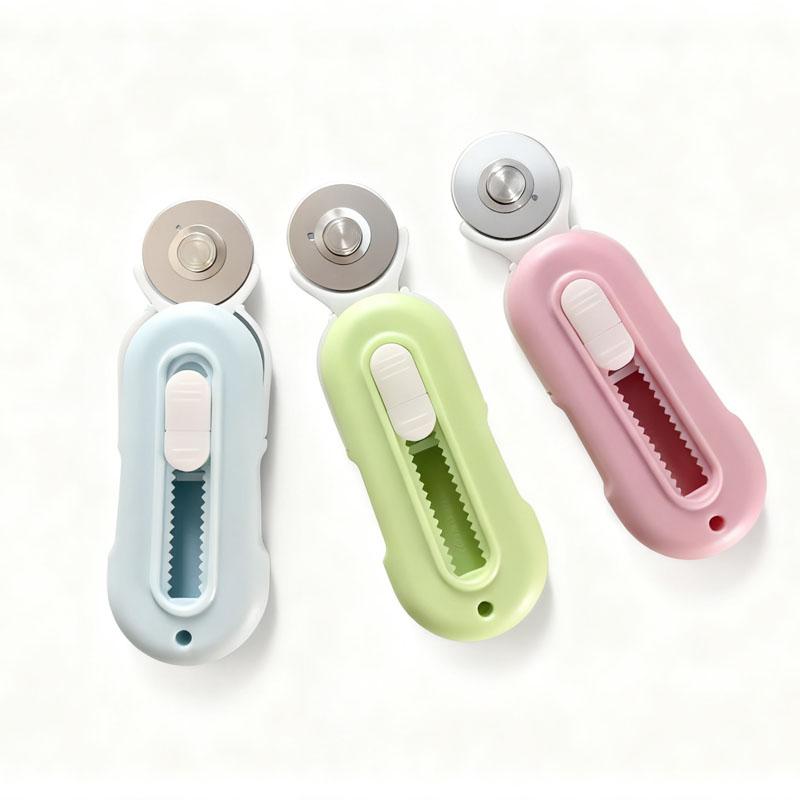 Rotary Cutter Craft Knife | Durable Stainless Steel Blade, Easy Replacement, Comfort Grip | Multi-Color for Paper Fabric DIY