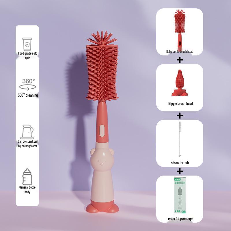 Silicone Baby Bottle & Nipple Cleaning Brush Set