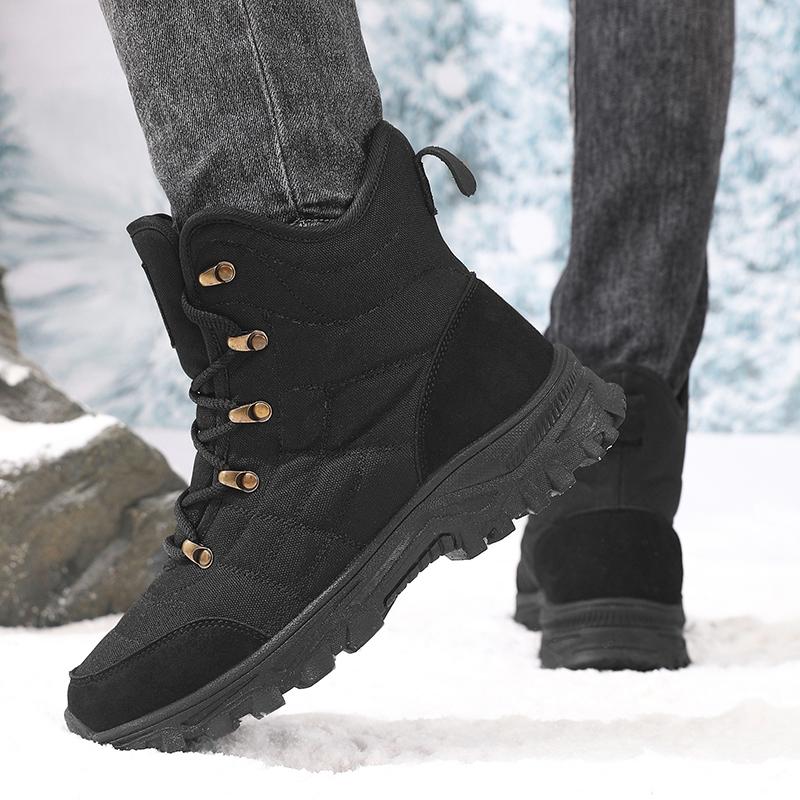 New Winter Men's Snow Boots Outdoor Warm Plush Men's Non-Slip Boots Comfortable Warm Hiking Ankle Boots High Top Street Boots