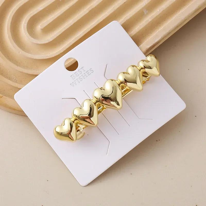 Metal Curved Spring Hairpin Gold Silver Color Metal Ponytail Buckle Hair Clips for Women Girl Back Head Hair Claws Accessories