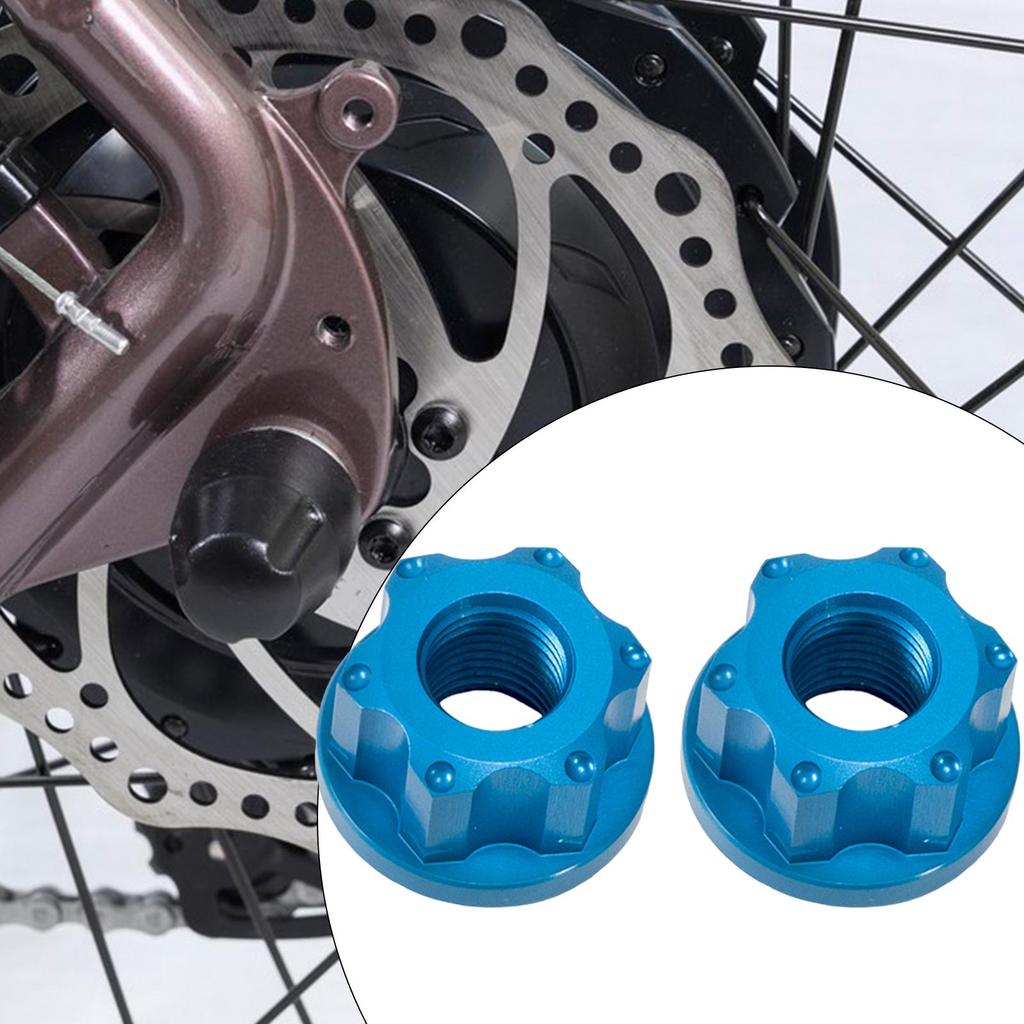 2Pcs Bike Wheel Hub Axle Nuts Bicycle Hub Screws Hardware AntiSlip Bicycle Accessories for Fixed Gear Bicycle M9 Front Axle Nut
