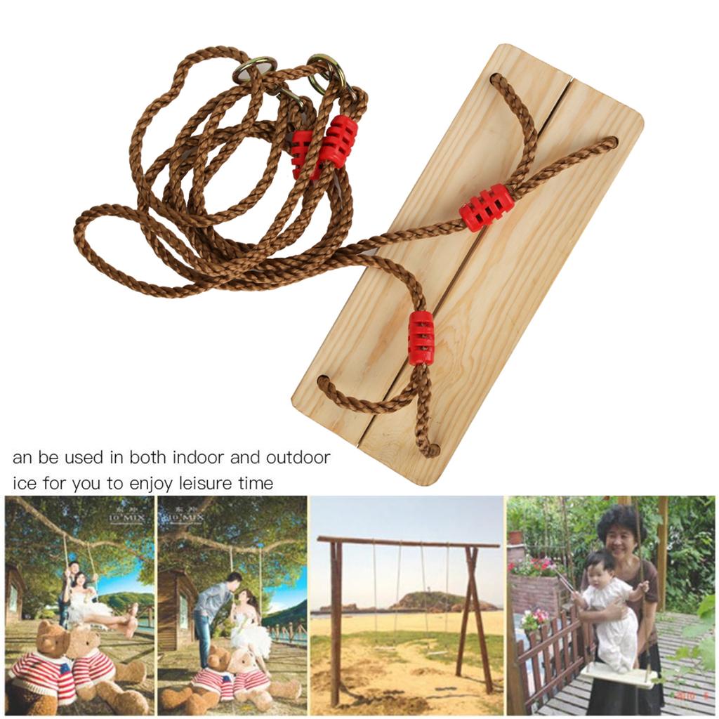 AdultChildren Wooden Swing Hanging Seat Amusement Equipment Accessory for Indooroutdoor