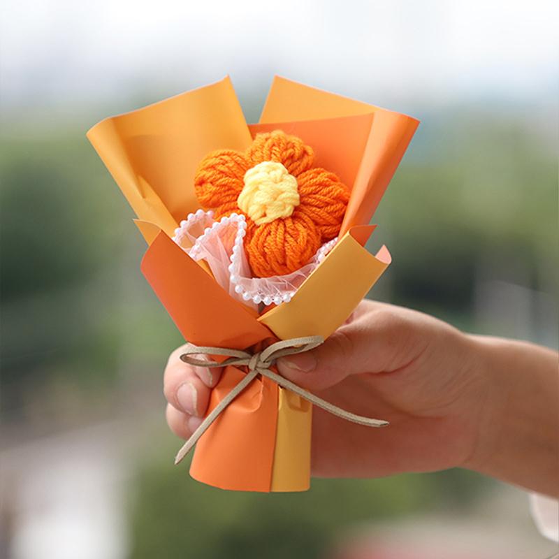 

Слойки Вязаные крючком Цветы Жемчужная сетка Упаковка Букеты из искусственных цветов Цветок ручной работы