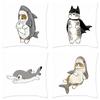 Luxury Home Decor Pillowcase Cat Shark Creative Pattern Cushion Cover Living Room Sofa Cushion Cover