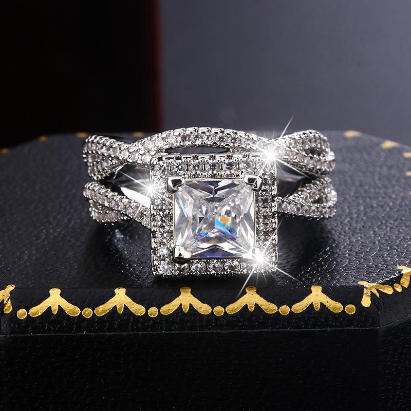925 Silver High Quality Jewelry Attending Wedding Events Party Diamond Ring For Women Luxury Fashion Zircon Ring