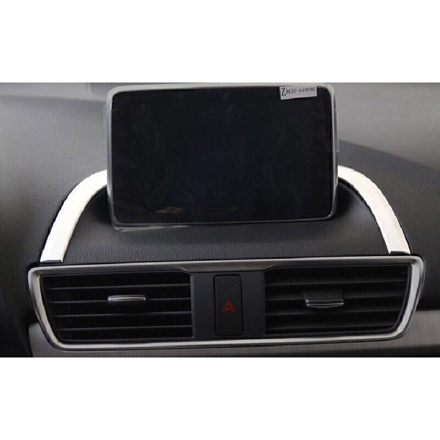 For Mazda 3 Axela 2014-2018 Matte Silver Center Console Navigation Strip Trim