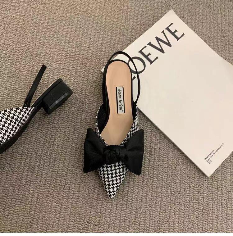 

Женские туфли-лодочки без задника с принтом «гусиная лапка», 2025: Модная летняя мода 37