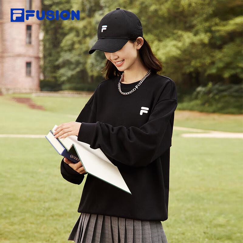 FILA FUSION Unisex Autumn 2024 Loose Fit Knit Pullover Sweatshirt S