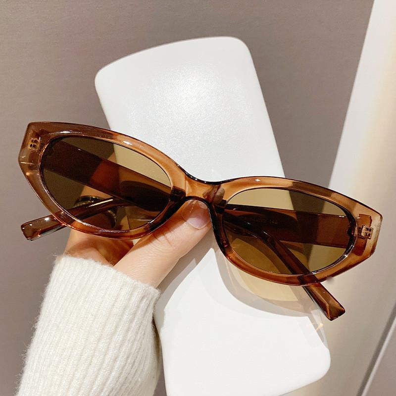 Retro Pc Cat Eye Sunglasses Uv380 Protection Women s Shades Anti-uv Fashion Eyewear Eyeglasses Black Frame Black Lens StyleF