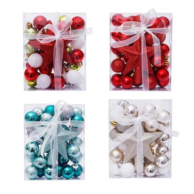 Set di confezioni regalo con stella superiore con ciondolo natalizio da 30 pezzi, modello H, in oro bianco