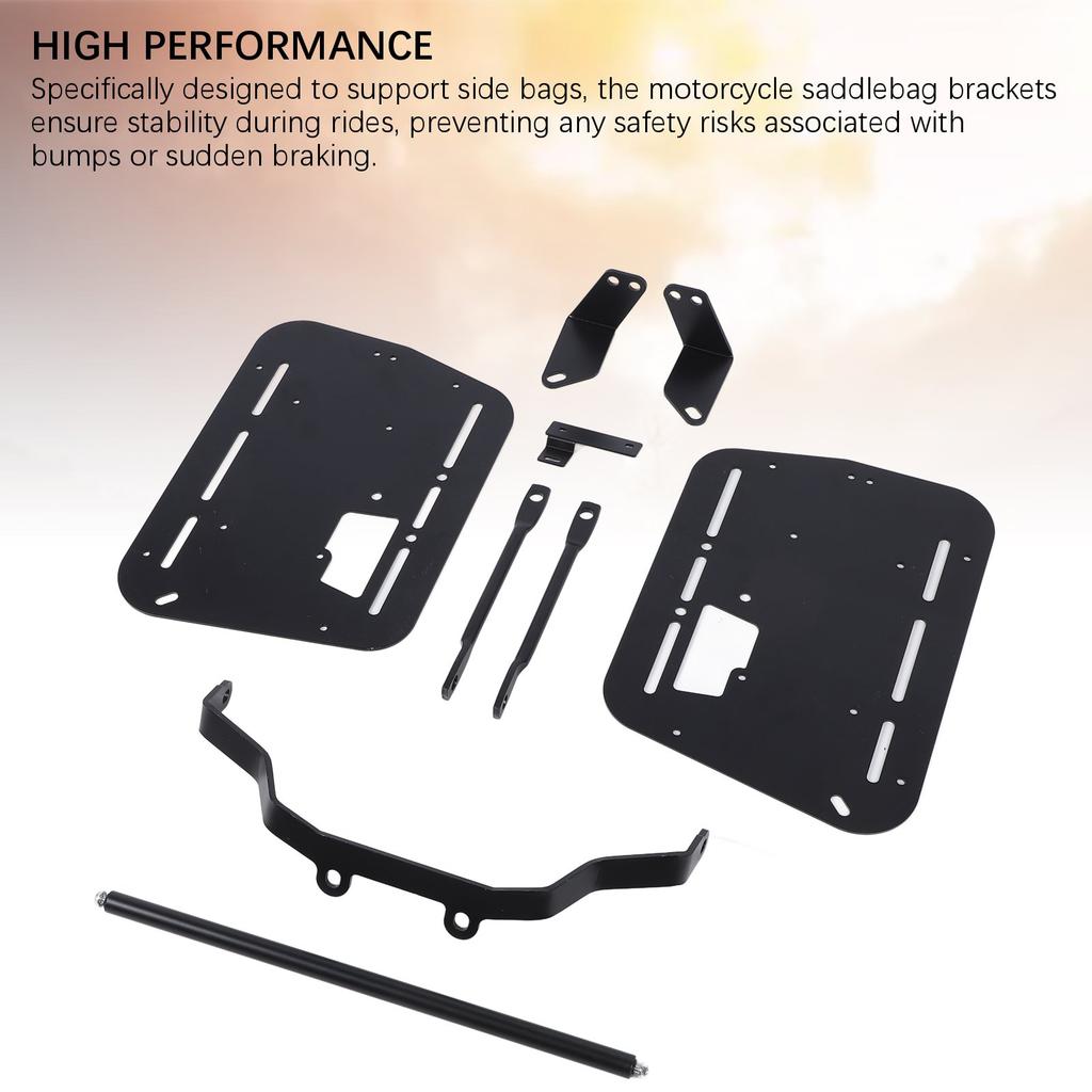 Motorcycle Side Case Bracket Kit Heavy Duty Carbon Steel Safe Support Motorcycle Side Saddlebag Rack