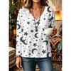 Autumn and Winter Women's Long-sleeved V-neck T-shirt