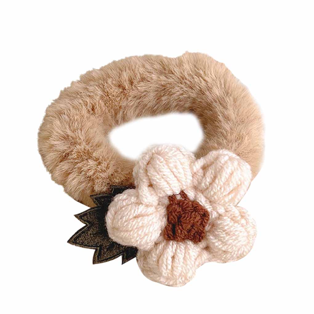 Hair Ties Woolen Flower Styling Plush Elastic Comfortable Hairs Rope Easy Matching Lovely Straight Curly Party Winter