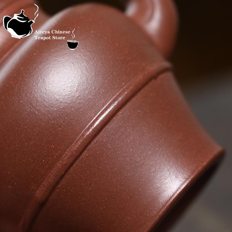 Oală din lut violet Yixing, semi-lucrat manual, oală de primăvară din bambus Zhongcao, set de ceainice chinezești de mare capacitate