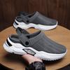 Men Summer Sandal Mesh Mules Breathable Padded Beach Flip Flops Shoes Solid Flat Bath Slippers Outside Men Slippers Zapato 39-47