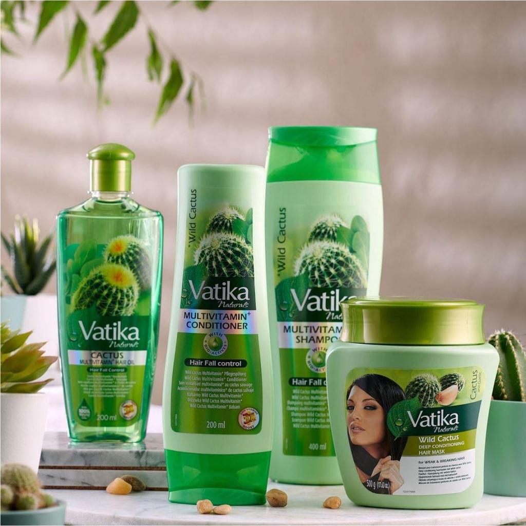 Masque capillaire multivitaminé à l'huile chaude Vatika Wild Cactus - Antichute (Kaktus-Haarkur gegen schwaches & brechendes Haar) 500g