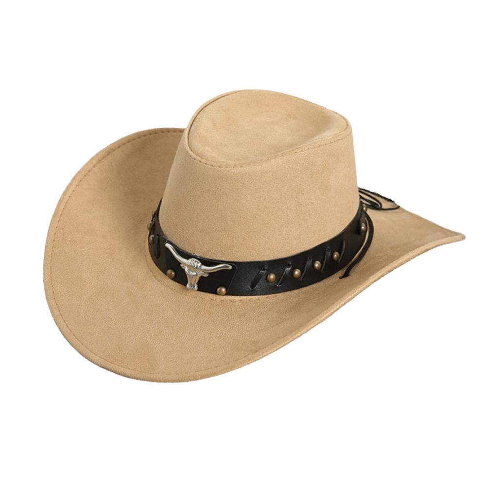 Cow Head Western Cowboy Hat Wide Brim Knight Hat Gentleman Visor Caps  Outdoor