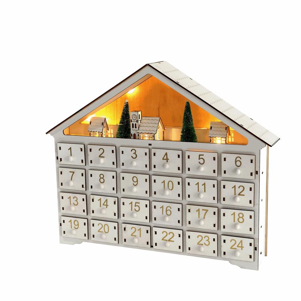 24-Day Christmas Advent Countdown Calendar Ornament Set for Home Decorations