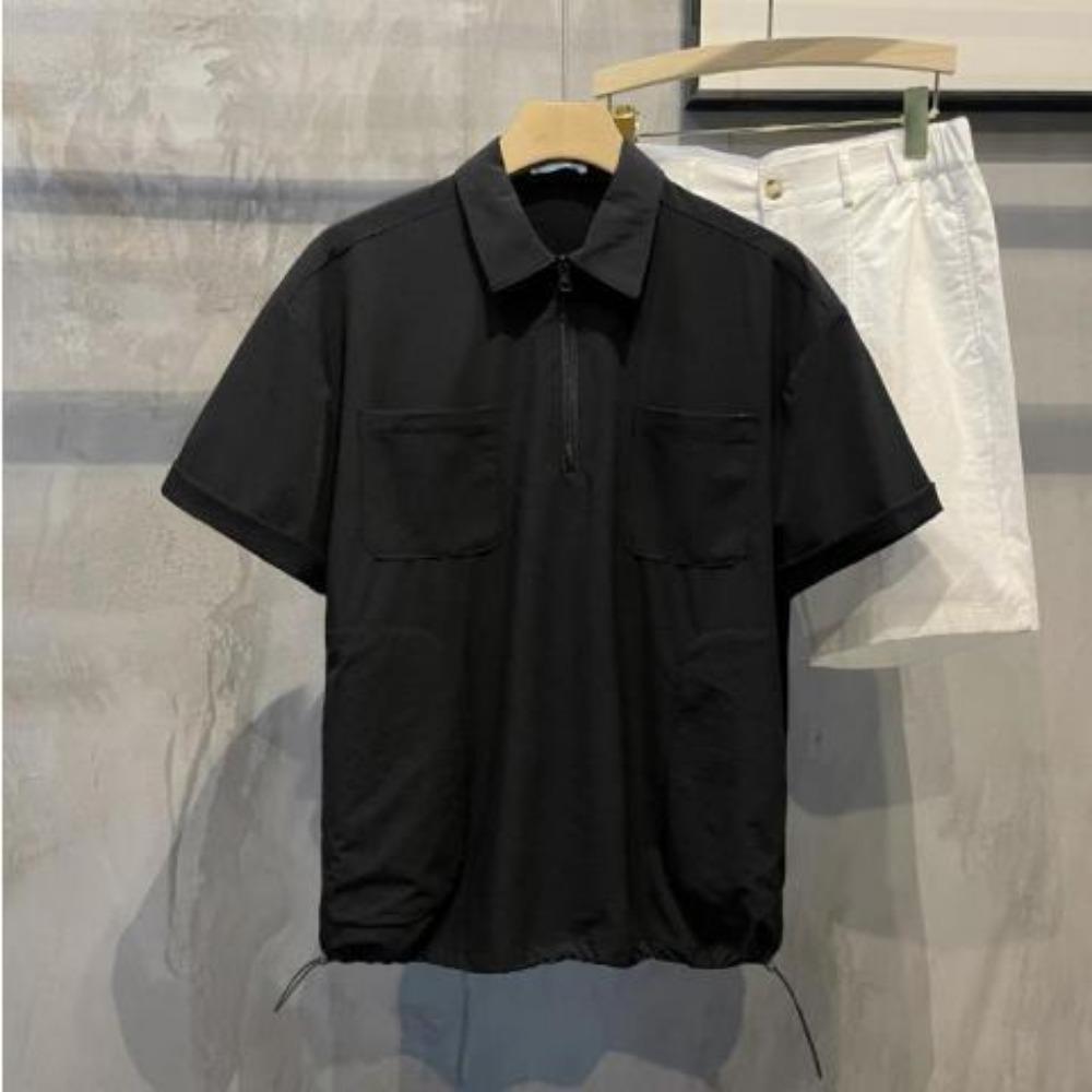 New Men's Clothing Design Touch Pocket Handsome Short-sleeved POLO Shirt Fashion Casual Top