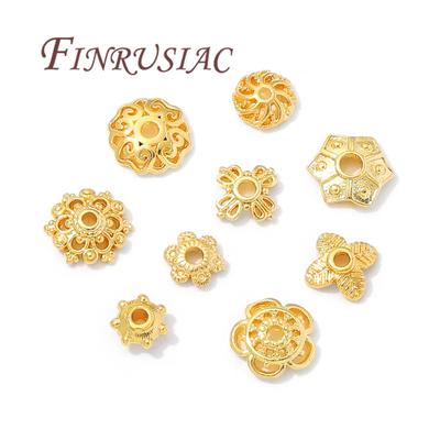 18K Gold Plated Bead End Caps For Jewelry Making Supplies Spacer Bead Caps DIY Accessories