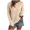 Women's Casual Fashion 2022 Long Sleeved Knitting Solid Color Sweater Top