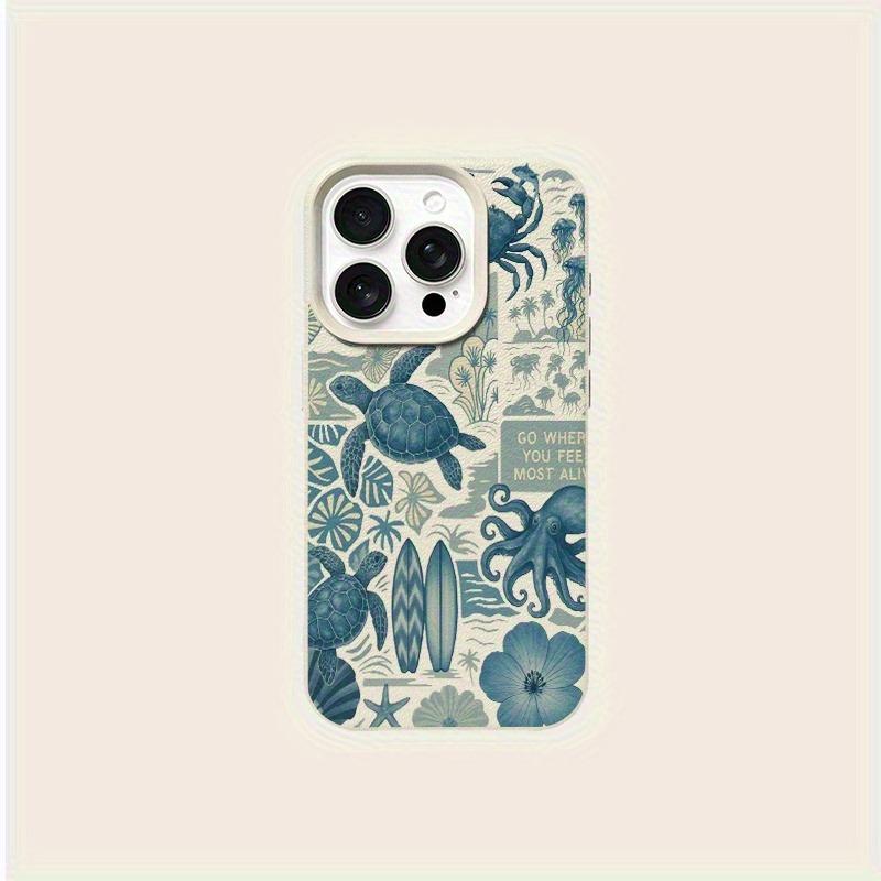 

Sea Turtle Surfboard Print Phone Case, suitable for iPhone 17, 16, 15, Plus, Pro, Max series phones - ideal for use as a gift iPhone17 Pro Max