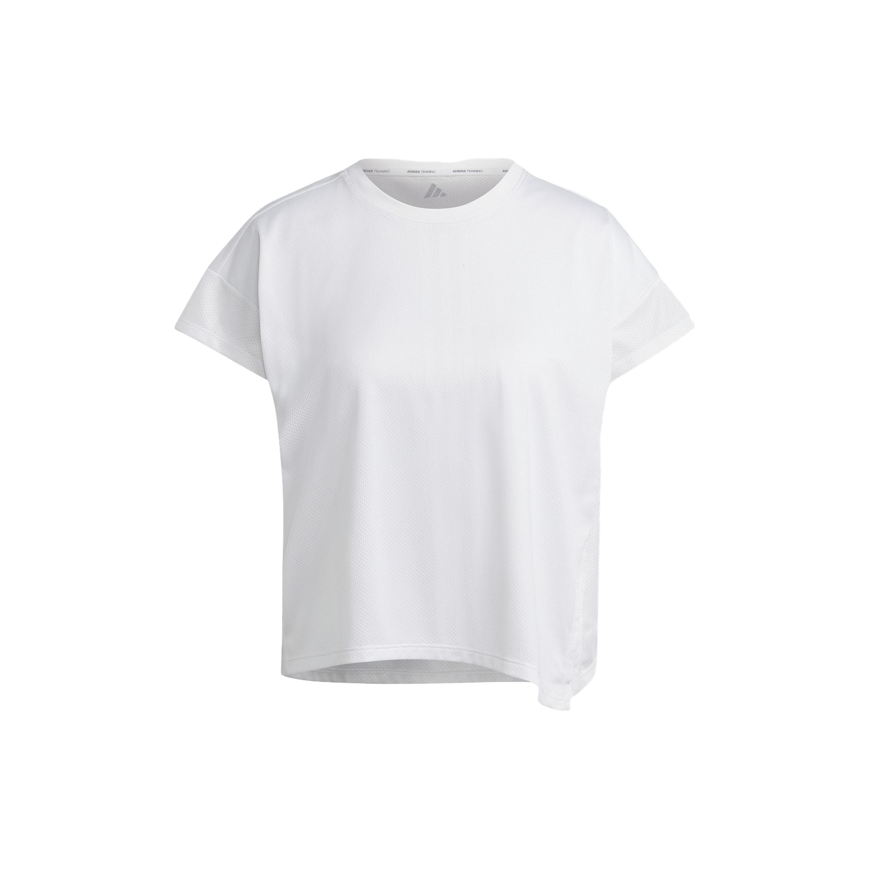 

Adidas Hiit Aeroready Quickburn Solid Lightweight Loose Fit Crew Neck T Shirt Women Tops White HY5408 L