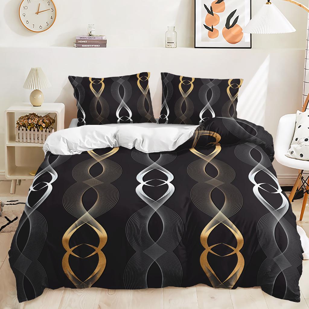 Heimtextilien 3D Digitaldruckmuster Verschiedene Größen Bettbezug Kissenbezug Schlafzimmer (3-teiliges Set) Bettwäsche-Set