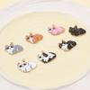 10 PCs Cartoon Enamel Cat Animal Charms Cute Gold Color Metal Pendants for DIY Necklace Bracelets Jewelry Making 23mm x 22mm