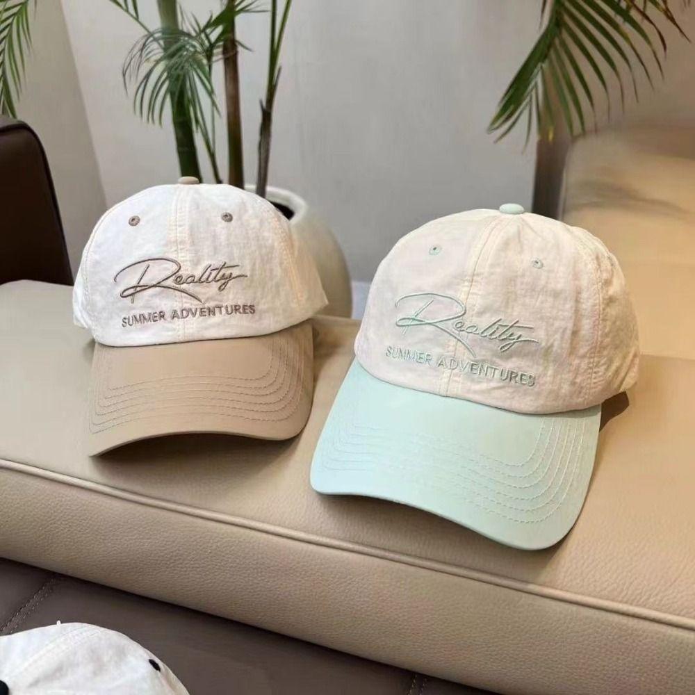 Embroidered Letter Baseball Hat Nylon Sun Hat Fashion Embroidery Baseball Cap Spring Summer