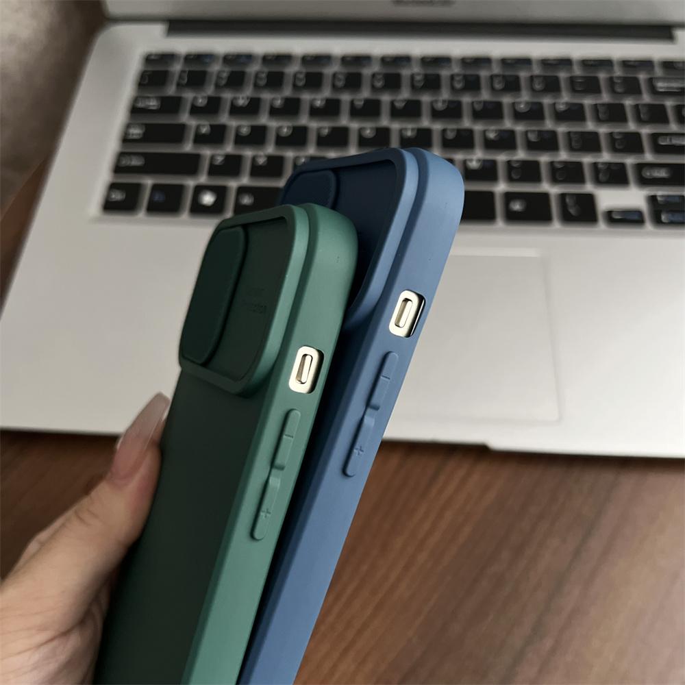 Shockproof Liquid Silicone Soft Phone Case For iPhone 17 15 13 12 16 14 Pro Max XS X XR 7 8 Plus SE3 Slide Camera Matte Cover