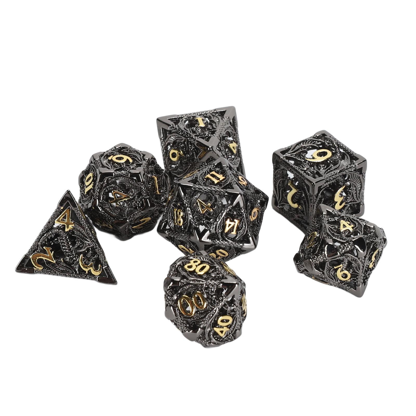 7шт. Кубики медные полые прозрачные многогранные кубики для настольных игр коллекция бронза