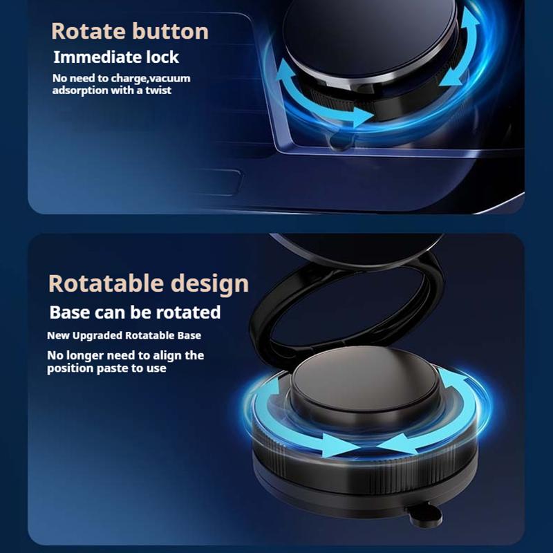 Vacuum Strong Magnetic Car Phone Holder Foldable Adsorption Phone Bracket for All Smartphone & Car Model 360° Rotate Lazy Holder