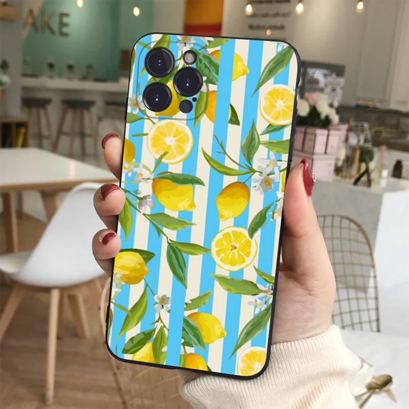 Mediterranean Lemon Phone Case For iPhone 14 11 12 13 Mini Pro XS Max Cover 6 7 8 Plus X XR SE 2020 Funda Shell
