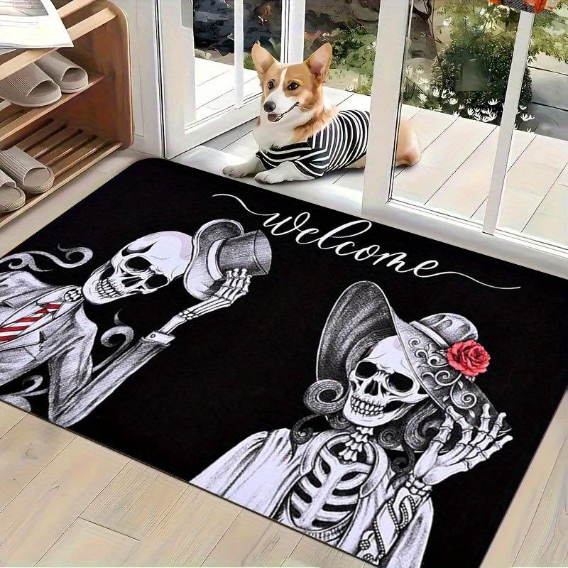 1PC Halloween Bats Kitchen Rug Non-Slip Door Mat Pop Design Bathroom Rug Bath Mat Carpet for Home Sink Laundry Decor