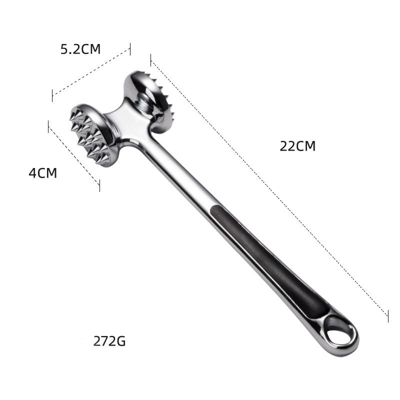 

Двусторонний молоток для мяса, кухонный прибор, инструмент-молоток для отбивания стейка из говядины, нержавеющая сталь, кухонный инструмент серебряный