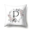 Polyester Pillowcase Simple and Fresh Xiaohua Home Furnishing 26 English Letter Printed Waist Cushion Pillowcase