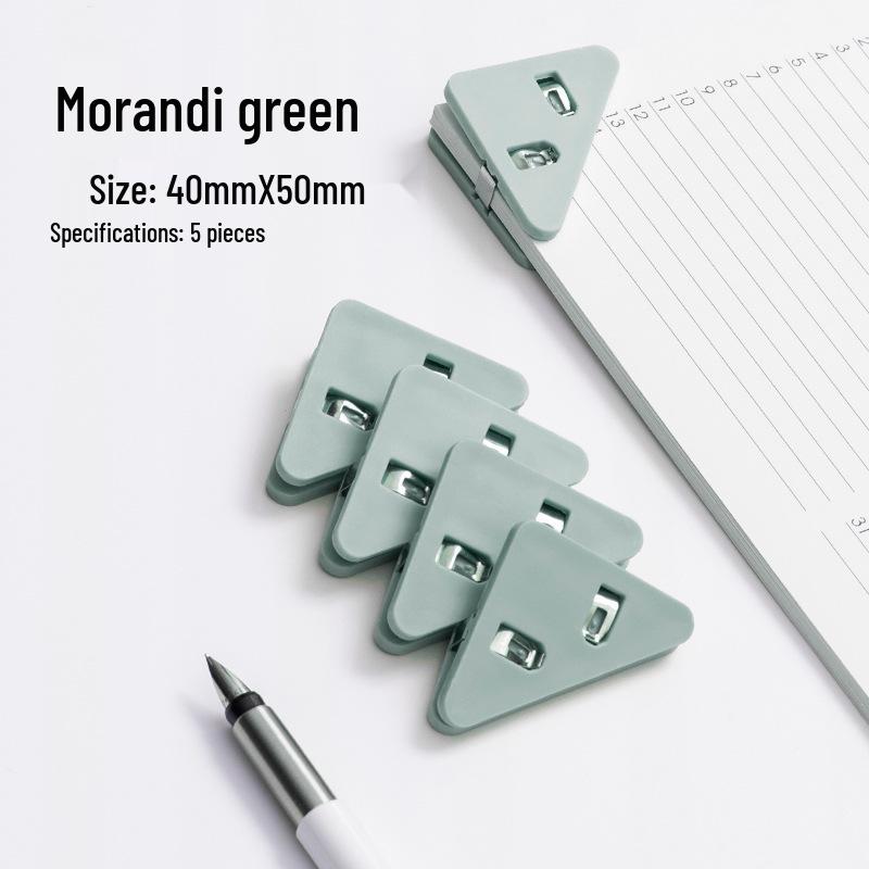 Transparent Triangle Corner Paper Clip - Office & Student Organizer