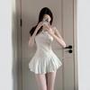 French white doll collar polka dot suspender dress women's summer new small sweet short dress