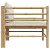 VidaXL Gartensofa mit Kissen Cremeweiß Bambus