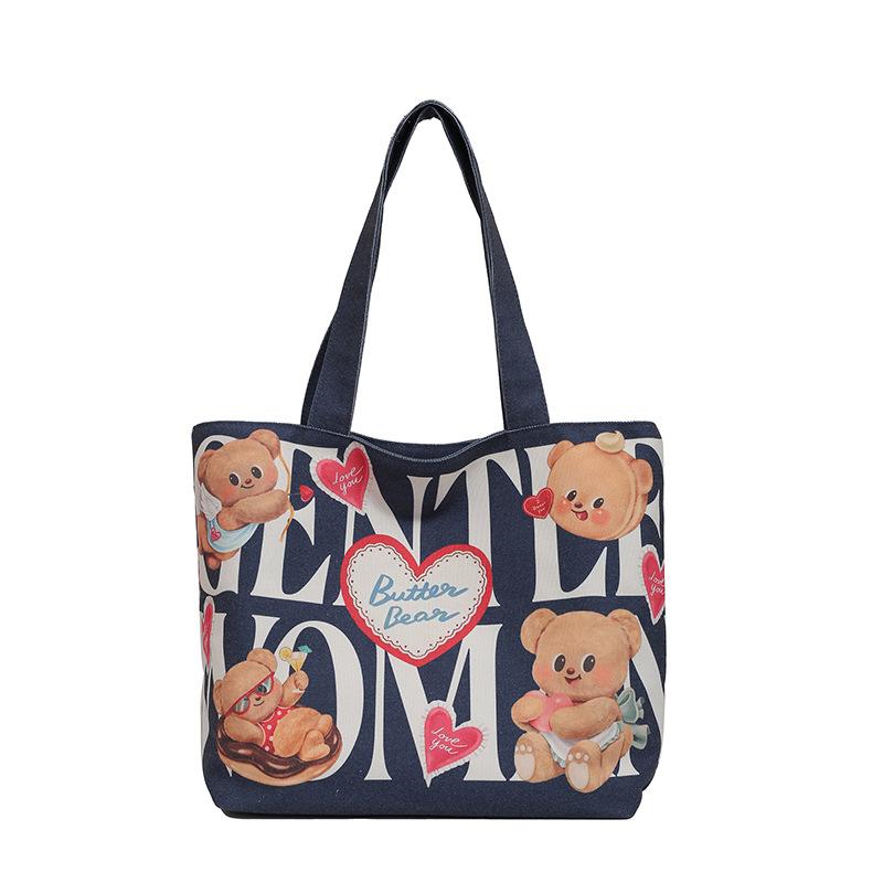 Large Capacity Canvas Bag Women's 2025 New College Student Shoulder Bag Class Simple Book Commuter Tote Bag