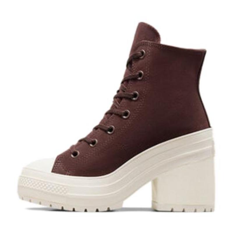 Converse Chuck 70 De Luxe Suede Lace-up Block Heel Heels Women's Earth Brown