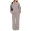Women's Fashion Sports Casual Round Neck Sweatshirt Pants Set