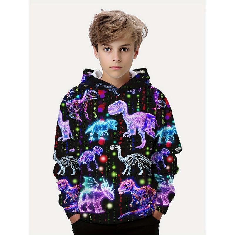 Kids Clothes Boys Hoodies Long Sleeve 3D Dinosaurs Print Children Spring Fall Clothes Casual Stylish Outdoor Boy Clothes Tops